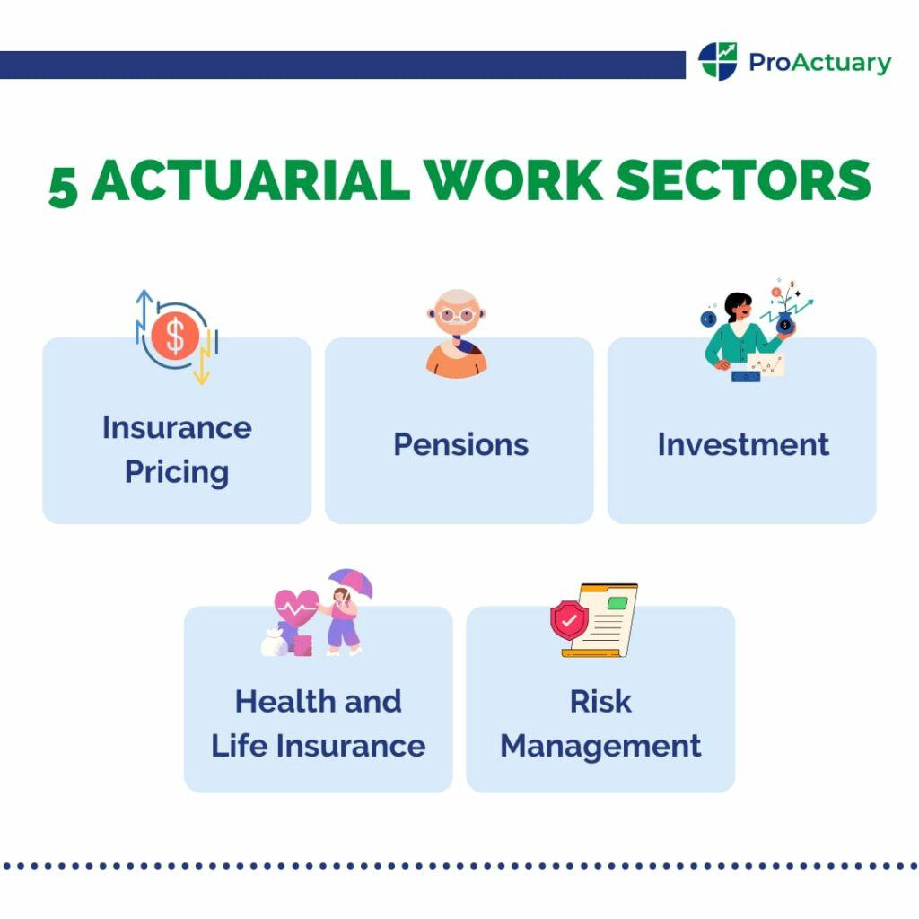 Various actuarial work sectors represented graphically