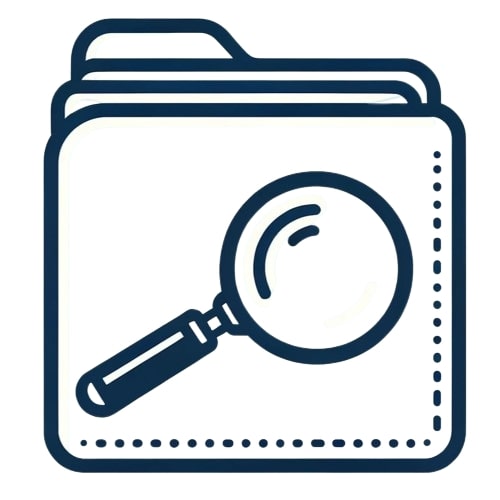 image of a folder with a magnifying glass