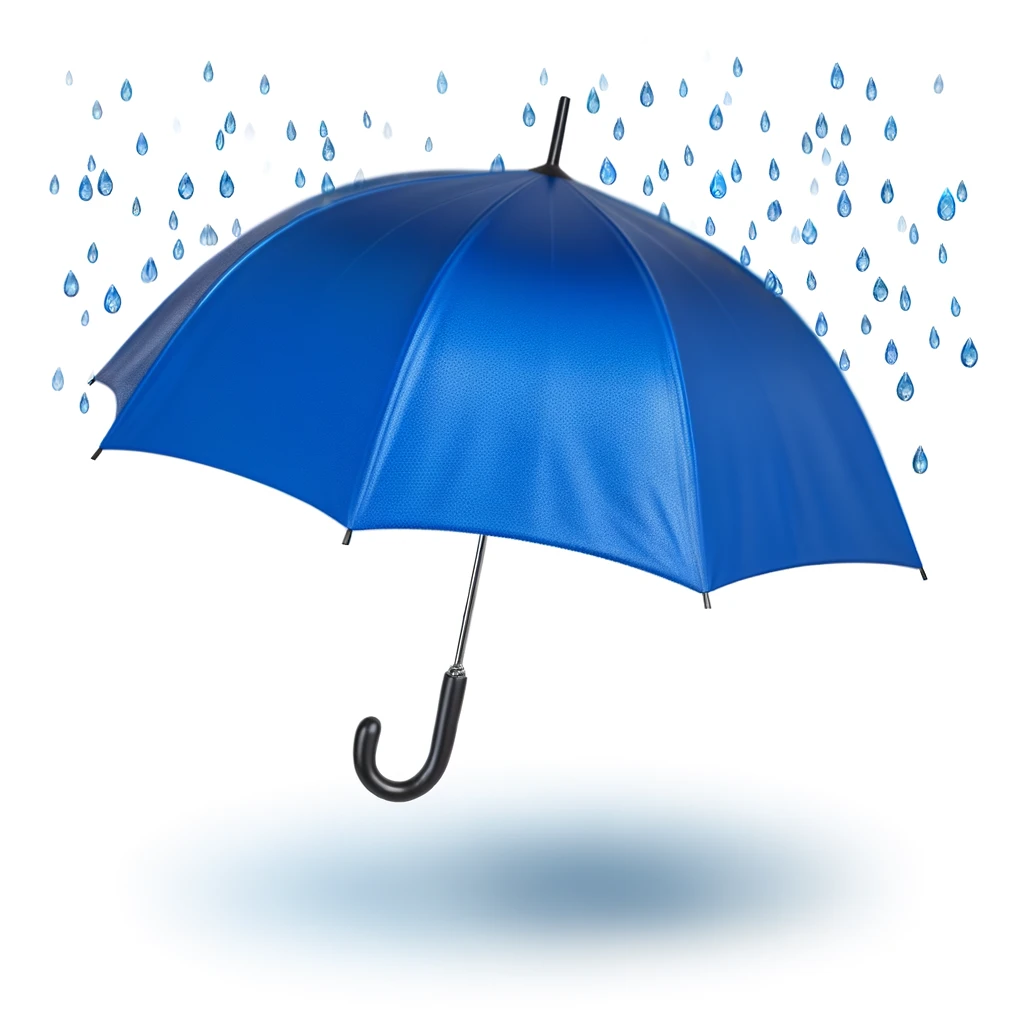 umbrella under a shower of raindrops depicting actuarial risk