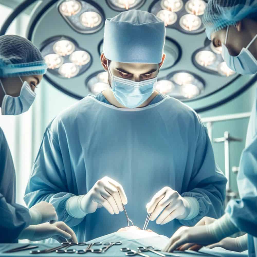 surgeon performing risky operation