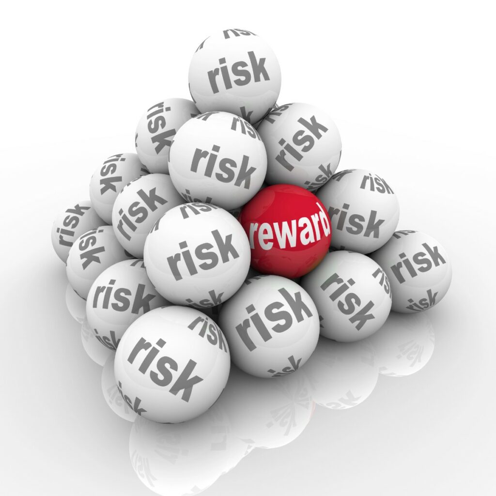 Diagram showing the risk vs. reward balance, essential in the work of an ERM actuary.